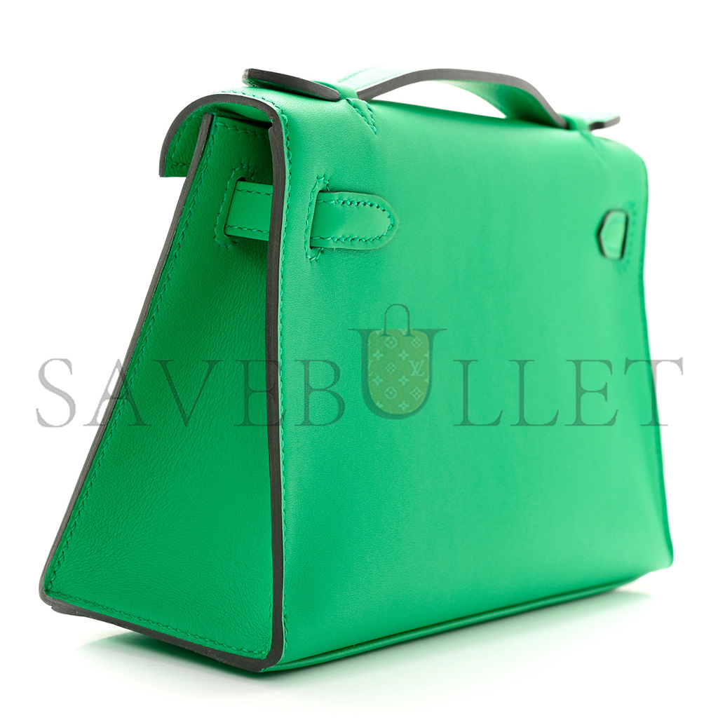 HERMÈS MASTER SWIFT KELLY POCHETTE CLUTCH MENTHE (22*14*7cm) 